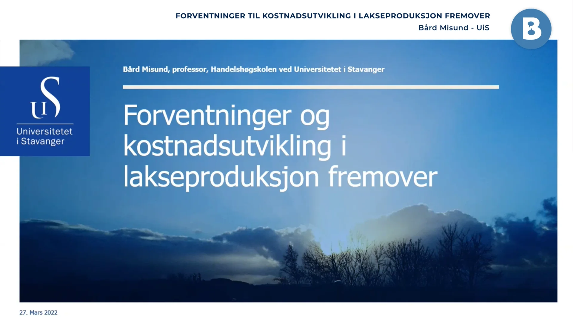Image for Forventninger til kostnadsutvikling i lakseproduksjon fremover
